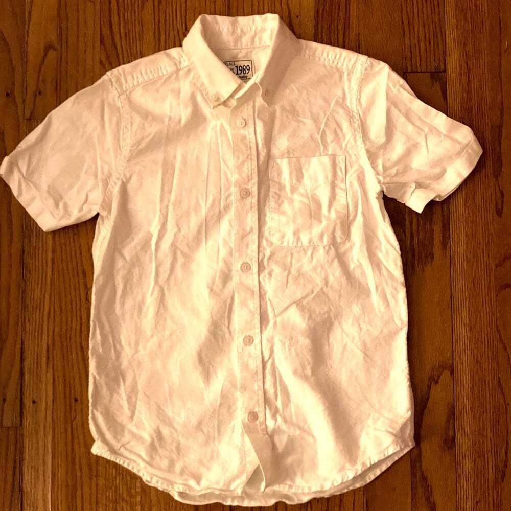 THE CHILDREN'S PLACE Boys' Classic White BDown SSl Shirt ~ Sz 10/12